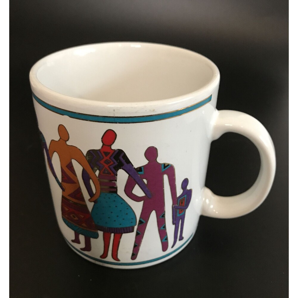 Vintage 1992 Laurel Burch “The Art of Being Human” coffee Tea mug